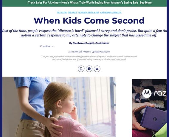 When Kids Come Second (Huffington Post)